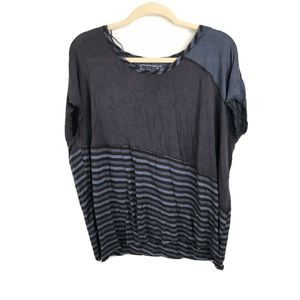 Free People asymmetrical oversized striped t-shirt